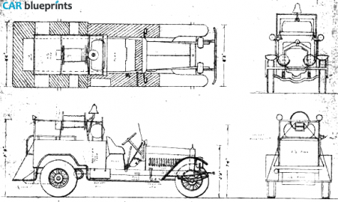 1922 American LaFrance Fire Truck blueprint