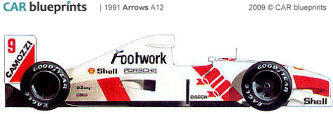 1991 Arrows A12 F1 OW blueprint