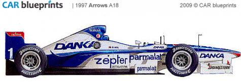 1997 Arrows A18 F1 OW blueprint