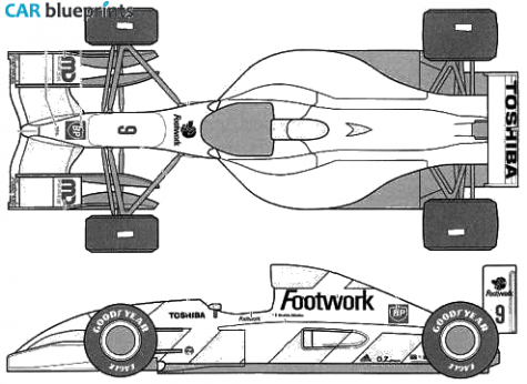 1992 Arrows Footwork Mugen Honda FA13 F1 GP OW blueprint