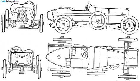 1921 Aston Martin 15L GP OW blueprint