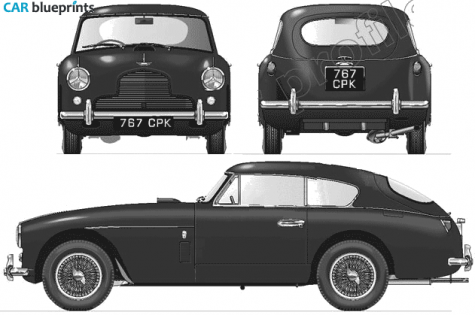 1957 Aston Martin DB2/4 Mk II Coupe blueprint