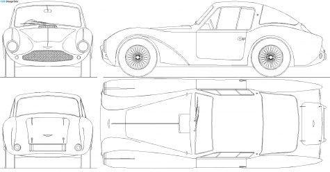 1954 Aston Martin DB3S Coupe blueprint