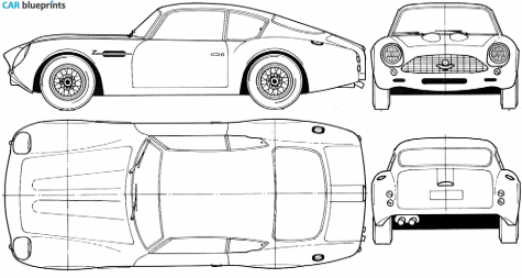 1960 Aston Martin DB4 Zagato Coupe blueprint