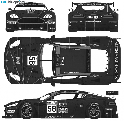 2005 Aston Martin DBR9 Le Mans Coupe blueprint