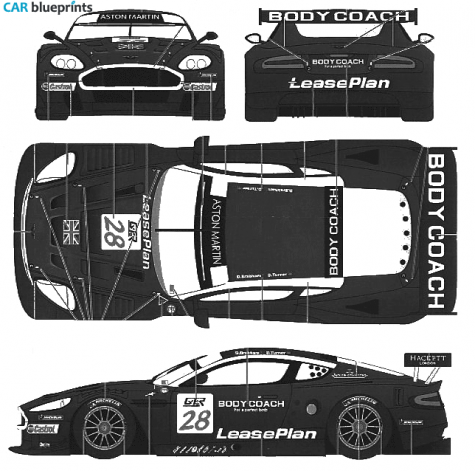 2005 Aston Martin DBR9  Sprint Race Coupe blueprint