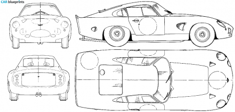 1963 Aston Martin DP215 Le Mans Coupe blueprint