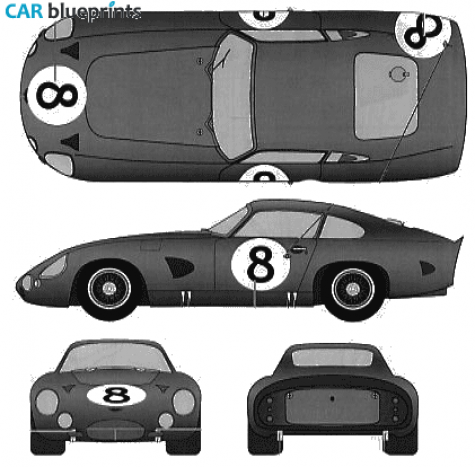 1963 Aston Martin DP214 Le Mans Coupe blueprint