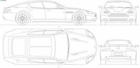 2010 Aston Martin Rapide Sedan blueprint