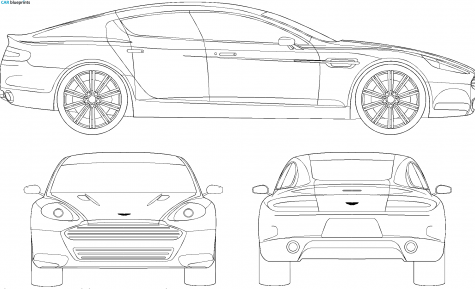 2010 Aston Martin Rapide Sedan blueprint