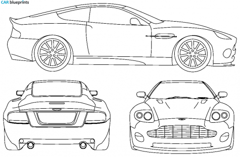 2006 Aston Martin Vanquish V12 Coupe blueprint