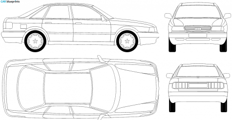 1987 Audi 80 B3 Sedan blueprint