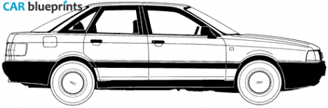 1987 Audi 80 B3 Sedan blueprint