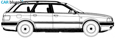 1992 Audi 80 B4 Avant Wagon blueprint