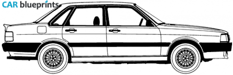 1986 Audi 80 GTE 4-door Sedan blueprint