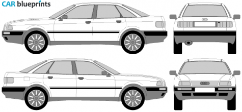 1987 Audi 80 B3 Sedan blueprint