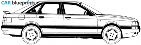 1988 Audi 90 B3 Sedan blueprint