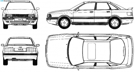 1990 Audi 90 Sedan blueprint