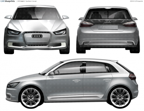 2009 Audi A1 Sprotback Concept Hatchback blueprint