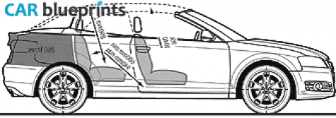 2008 Audi A3 (Typ 8P) 1.8T FSI Cabriolet blueprint