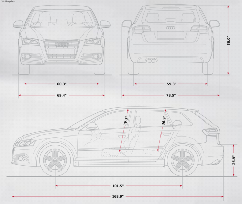 2009 Audi A3 (Typ 8P) 5-door Hatchback blueprint