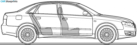 2006 Audi A4 (Typ 8E) 2.0 TDI Sedan blueprint