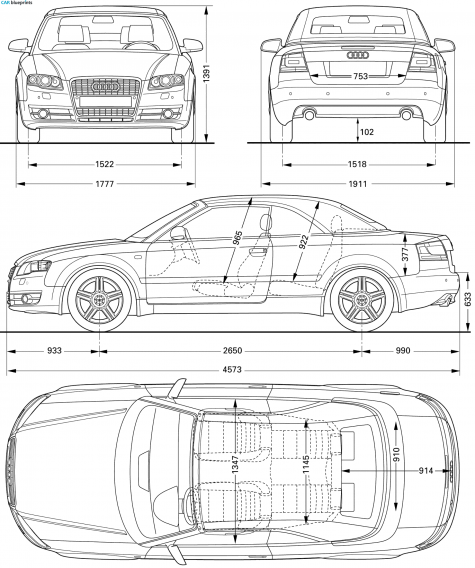 2006 Audi A4 (Typ 8E) Sedan blueprint