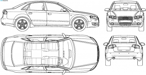 2008 Audi A4 (Typ 8E) Sedan blueprint