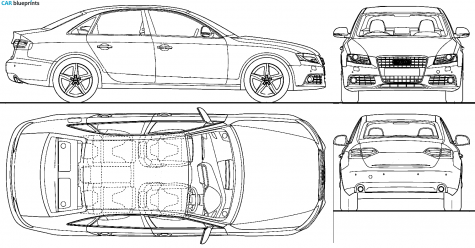 2009 Audi A4 (Typ 8E) Sedan blueprint