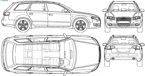 2008 Audi A4 (Typ 8E) Avant Wagon blueprint