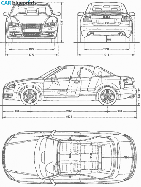 2004 Audi A4 (Typ 8H) Cabriolet blueprint