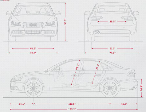 2009 Audi A4 B8 (Typ 8K) Sedan blueprint