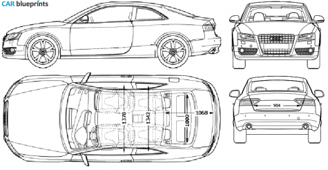 2007 Audi A5 (Typ 8T) Coupe blueprint