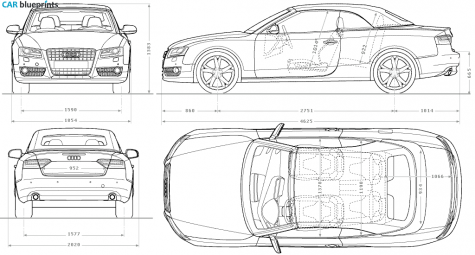 2009 Audi A5 (Typ 8T) Convertible Cabriolet blueprint