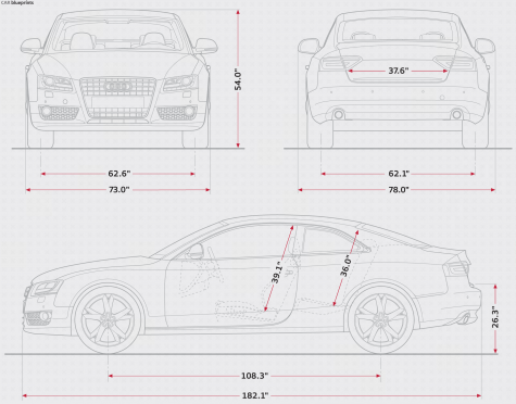 2009 Audi A5 (Typ 8T) Coupe blueprint