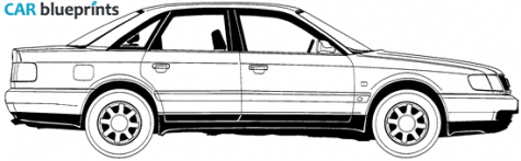 1995 Audi A6 C4 Sedan blueprint