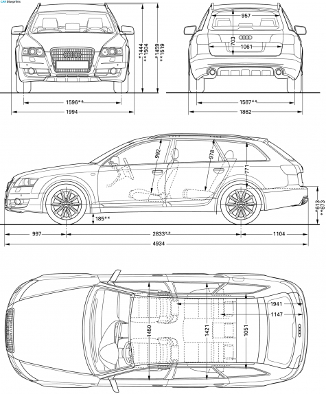 2006 Audi A6 C6 Avant Wagon blueprint