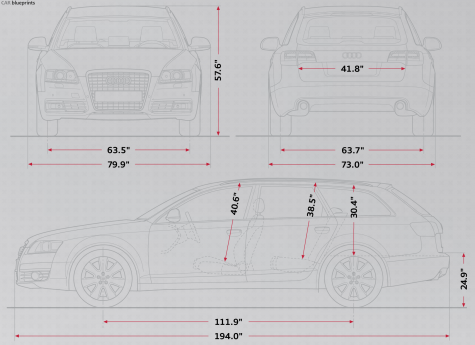 2009 Audi A6 C6 (Typ 4F) Avant Wagon blueprint