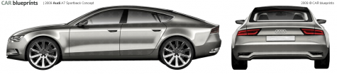 2009 Audi A7 Sprotback Concept Sedan blueprint
