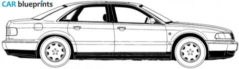 1995 Audi A8 D2 (Typ 4D) Sedan blueprint