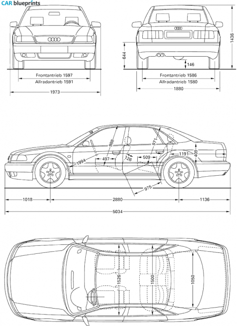 1994 Audi A8 D2 (Typ 4D) Sedan blueprint