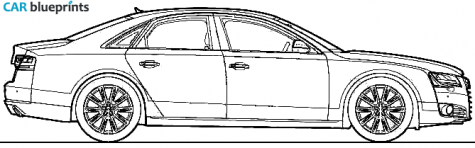 2010 Audi A8 Sedan blueprint