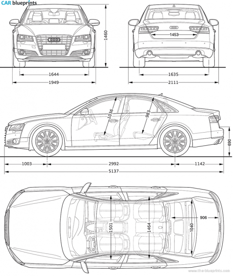 2011 Audi A8 Sedan blueprint