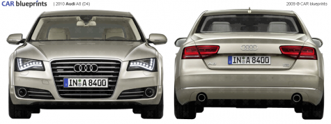 2010 Audi A8 D4 Sedan blueprint