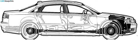 2004 Audi A8 D3 (Typ 4E) L Sedan blueprint