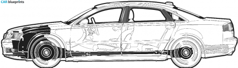 2006 Audi A8 D3 (Typ 4E) L Sedan blueprint