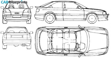 1990 Audi S2 B4 Coupe blueprint