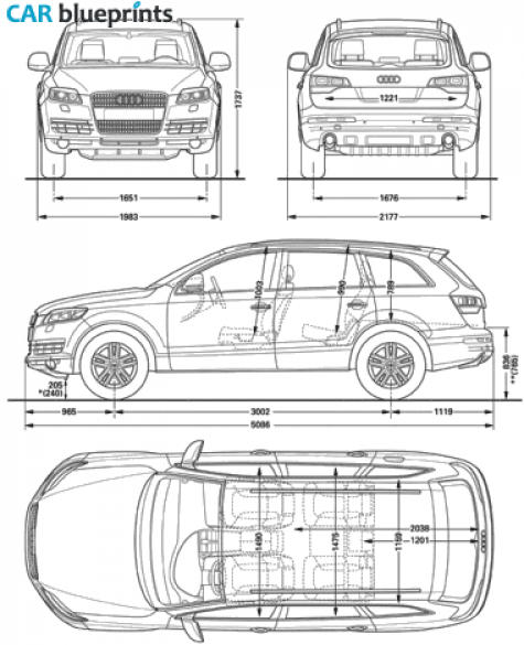 2008 Audi Q7 SUV blueprint