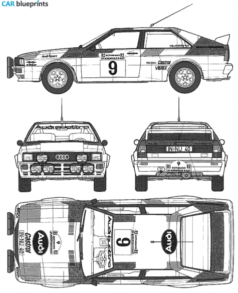 1981 Audi Quattro A2 Coupe blueprint