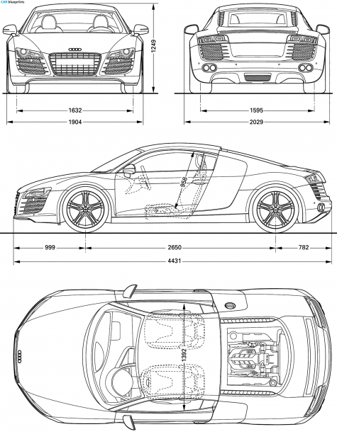 2008 Audi R8 Coupe blueprint